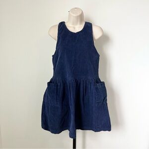 Vintage Kids Corduroy Dress Blue Size 12 Radishes‎ & Roses 100% Cotton